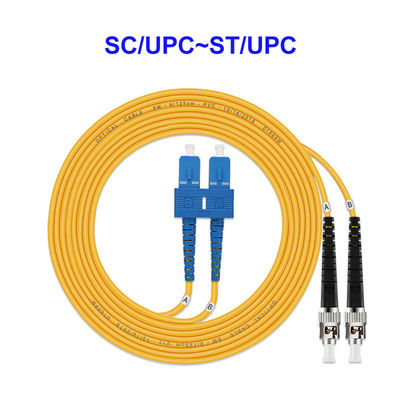 2core Single Mode Fiber Optic Cable SC UPC ST UPC 55dB Return Loss